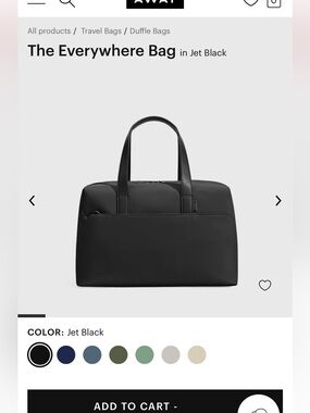 NWOT Away The Everywhere Bag - Jet Black